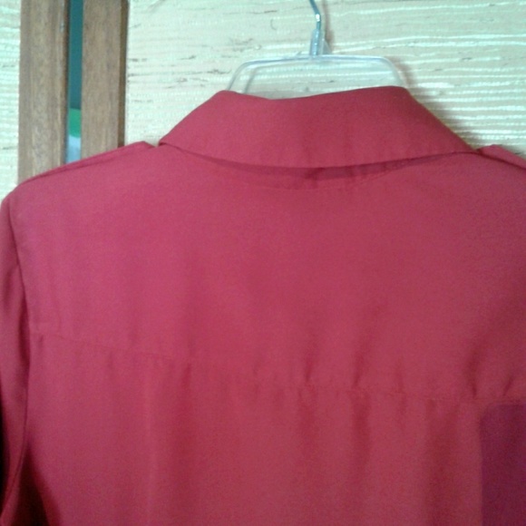 Banana Republic button down blouse Red PM - Picture 6 of 8